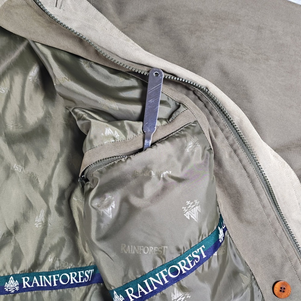 Rainforest Jacket Mens Large Green Field Utility Chore Full Zip Outdoor Workwear - Picture 12 of 14